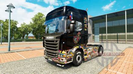 Skin Sticker Bomb Scania on truck for Euro Truck Simulator 2