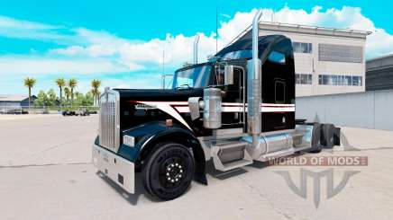 Skin Black and White on the truck Kenworth W900 for American Truck Simulator