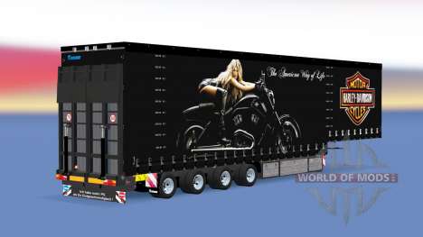Four-axle curtain semi-trailer v1.1.1 for American Truck Simulator