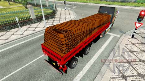 Flatbed semi trailer with cargo for Euro Truck Simulator 2