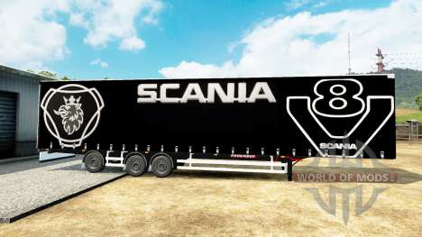Curtain semi-trailer Scania V8 for Euro Truck Simulator 2