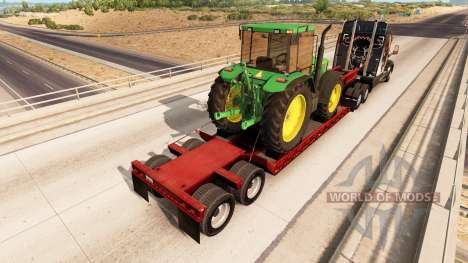 Low sweep with a cargo of tractor John Deere for American Truck Simulator