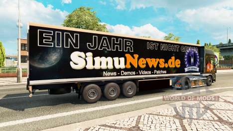 Skin SimuNews on the trailer for Euro Truck Simulator 2
