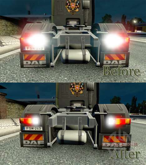 The effect of the lights v2.0 for Euro Truck Simulator 2