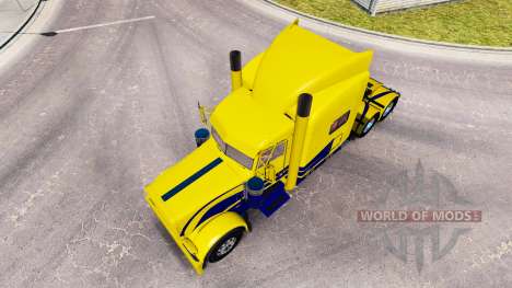 Skin Yellow and Blue for the truck Peterbilt 389 for American Truck Simulator