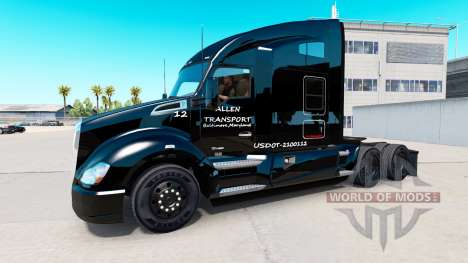 Allen Transport skin for Kenworth tractor for American Truck Simulator