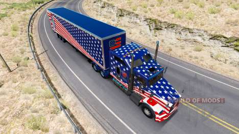 Skin USA Flag tractor on a Kenworth T800 for American Truck Simulator