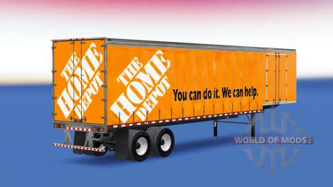 Curtain semitrailer Home Depot for American Truck Simulator