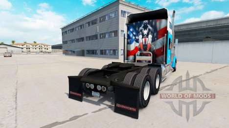 Skin Captain America on the truck Kenworth W900 for American Truck Simulator