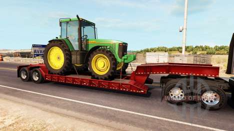 Low sweep with a cargo of tractor John Deere for American Truck Simulator