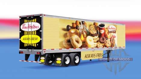 Skin Tim Hortons on refrigerated semi-trailer for American Truck Simulator