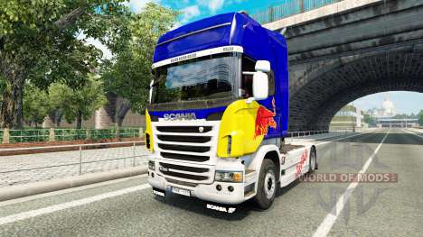Skin Red Bull v2.0 truck Scania for Euro Truck Simulator 2