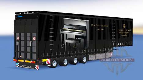 Four-axle curtain semi-trailer v1.1.1 for American Truck Simulator