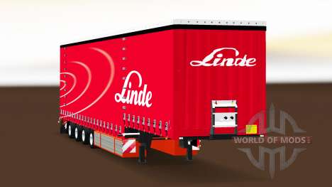 Four-axle curtain semi-trailer Krone for Euro Truck Simulator 2