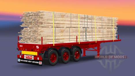 The semitrailer-platform with load boards for Euro Truck Simulator 2