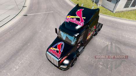 Skin St. Louis Cardinals on the tractor Peterbil for American Truck Simulator