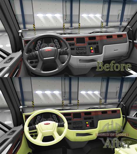 Cream interior Peterbilt 579 for American Truck Simulator