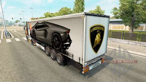 Skin Lamborghini Aventador in the trailer for Euro Truck Simulator 2