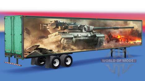 Skin World of Tanks on the trailer for American Truck Simulator