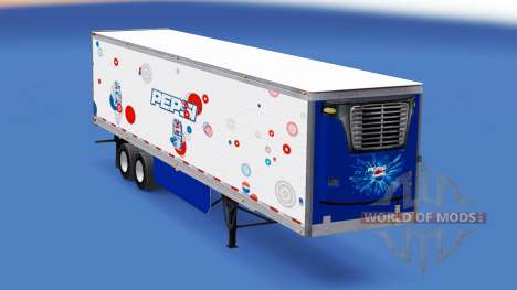 Pepsi skin for the refrigerated trailer for American Truck Simulator