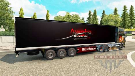 Skin BitDefender on the trailer for Euro Truck Simulator 2