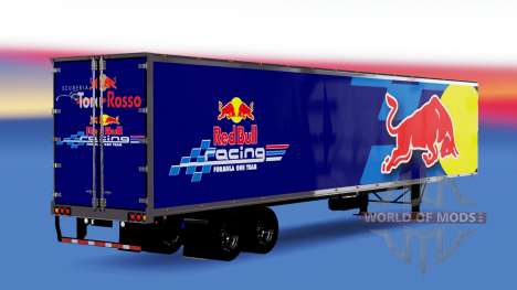 All-metal semi-trailer Red Bull for American Truck Simulator