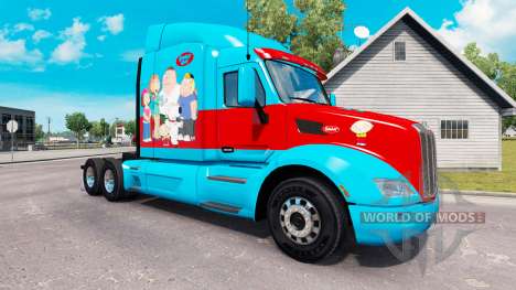 Family Guy skin for the truck Peterbilt for American Truck Simulator