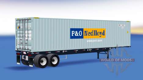 Semi-trailer with a 40-foot container for American Truck Simulator
