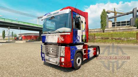 Skin France Copa 2014 on a tractor unit Renault for Euro Truck Simulator 2