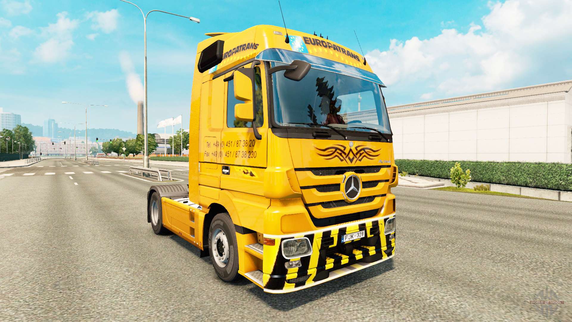 Skin Trans Europe on truck Mercedes-Benz for Euro Truck Simulator 2