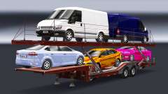 Semi trailer-car carrier with Audi and Ford for Euro Truck Simulator 2