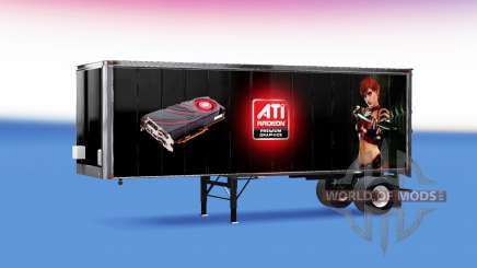 Skins ATi Radeon & Nvidia GeForce on the trailer for American Truck Simulator