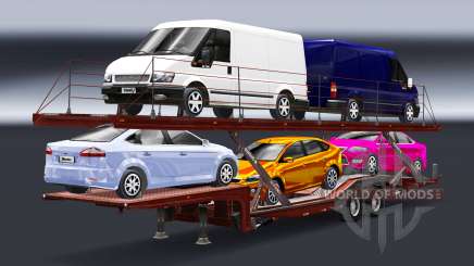Semi trailer-car carrier with Audi and Ford for Euro Truck Simulator 2