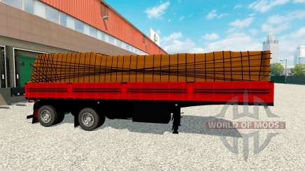 Flatbed semi trailer with cargo for Euro Truck Simulator 2