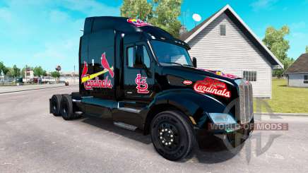 Skin St. Louis Cardinals on the tractor Peterbilt for American Truck Simulator