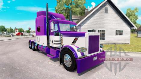 Skin Mauve and White for the truck Peterbilt 389 for American Truck Simulator