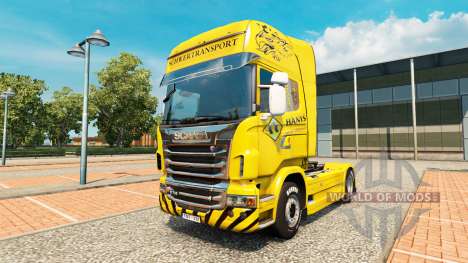 Schwertransport Hanys skin for Scania truck for Euro Truck Simulator 2