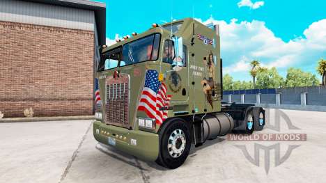 Skin Military Girls on tractor Kenworth K100 for American Truck Simulator
