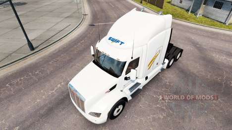 Swift Transportation skin for the truck Peterbil for American Truck Simulator