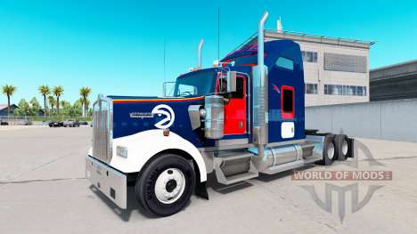 Skin Atlanta Hawks on the truck Kenworth W900 for American Truck Simulator