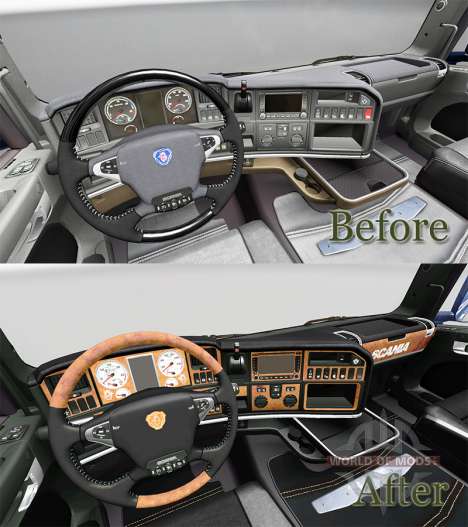 The Dark Line Exclusive interior v2.0 for Scania for Euro Truck Simulator 2