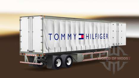 Skin Tommy Hilfiger on a curtain semi-trailer for American Truck Simulator