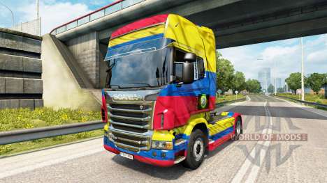 The Colombia Copa 2014 skin for Scania truck for Euro Truck Simulator 2