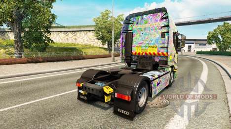 Skin Psychedelic on the truck Iveco for Euro Truck Simulator 2