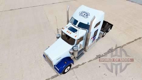 Skin UNC Tarheel v1.01 on the truck Kenworth W90 for American Truck Simulator