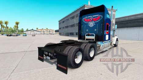 Skin Atlanta Hawks on the truck Kenworth W900 for American Truck Simulator