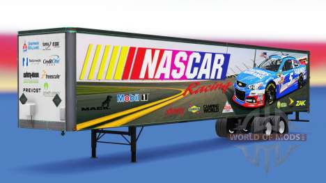 Skin on NASCAR's all-metal trailer for American Truck Simulator