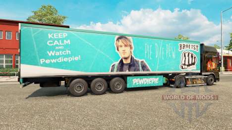 Skin PewDiePie on the trailer for Euro Truck Simulator 2