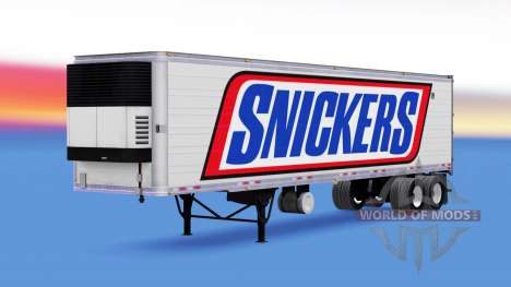 Skin Snickers on the semitrailer-the refrigerato for American Truck Simulator