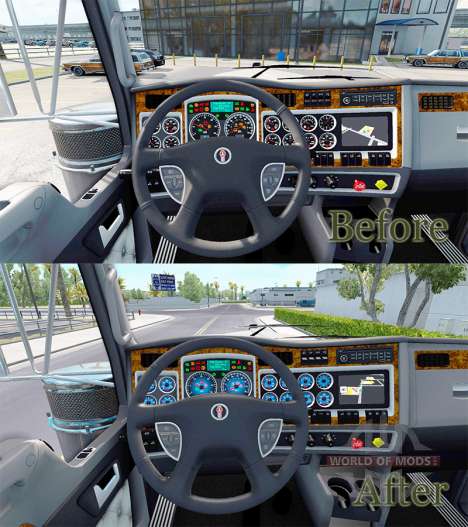 The blue color of the devices have a Kenworth W9 for American Truck Simulator